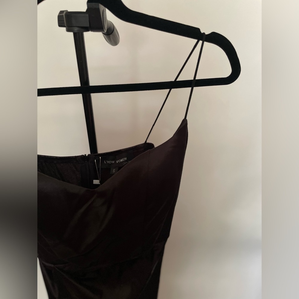 **Never Worn/With Tags** Spaghetti Strap Satin Cocktail Evening Dress Blk|Small - Picture 5 of 12